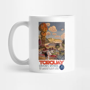 Torquay, Devon's Riviera - Vintage Travel Poster Design Mug